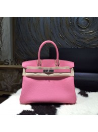 Hermes Birkin 30cm Togo Calfskin Bag Handstitched Palladium Hardware, Pink 5P RS19015
