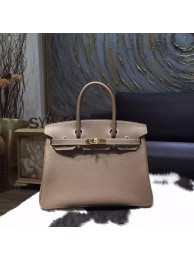 Hermes Birkin 30cm Togo Calfskin Bag Original Leather Hand Stitched, Etoupe CK18 RS19581