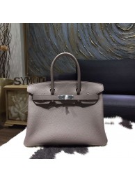 Hermes Birkin 30cm Togo Calfskin Bag Original Leather Hand Stitched Palladium Hardware, Etain 8F RS03863