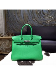 Hermes Birkin 30cm Veau Crispe Togo Calfskin Bag Handstitched Palladium Hardware, Bambou CK1K RS09090