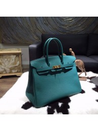 Hermes Birkin 35cm Togo Calfskin Leather Bag Gold Hardware Handstitched, Malachite Z6 RS01872