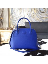 Hermes Bolide 27cm Epsom Calfskin Leather Bag Palladium Hardware Handstitched, Blue Electric 7T RS08235