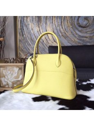Hermes Bolide 27cm Epsom Calfskin Leather Bag Palladium Hardware Handstitched, Jaune Poussin 1Z RS20719