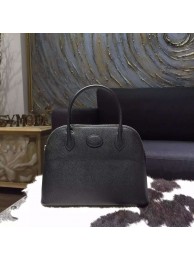 Hermes Bolide 27cm Epsom Calfskin Leather Bag Palladium Hardware Handstitched, Noir RS00606