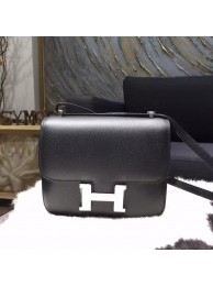 Hermes Constance 18cm Box Calfskin Palladium Hardware Handstitched, Noir RS08710
