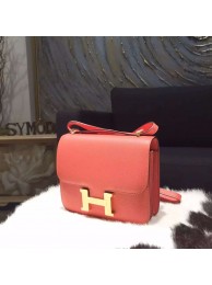 Hermes Constance 18cm Epsom Calfskin Original Leather Handstitched Gold Hardware, Flamingo I5 RS04452