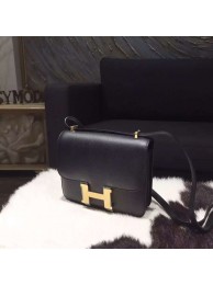 Hermes Constance 18cm Epsom Calfskin Original Leather Handstitched Gold Hardware, Noir RS10647