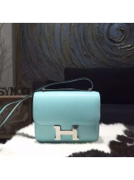 Hermes Constance 18cm Epsom Calfskin Original Leather Handstitched Palladium Hardware, Blue Atoll 3P RS05096