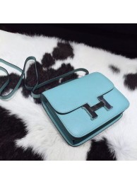 Hermes Constance 19cm Epsom Calfskin Original Leather Handstitched, Blue Atoll 3P RS03692