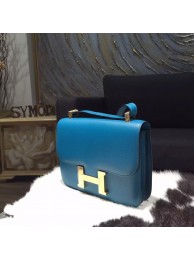 Hermes Constance 23cm Epsom Calfskin Original Leather Handstitched Gold Hardware, Blue Izmir 7W RS12872