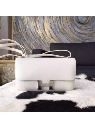 Hermes Constance Elan 26cm Epsom Calfskin Handstitched Palladium Hardware, White RS07810