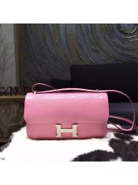 Hermes Constance Elan 26cm Lizard Skin Palladium Hardware Handstitched, Pink 5P RS20276