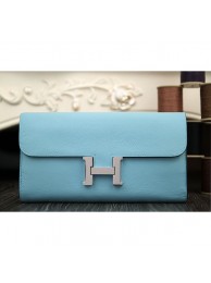 Hermes Constance Wallet In Light Blue Epsom Leather RS13538