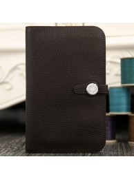 Hermes Dogon Combine Wallet In Chocolate Leather RS15742