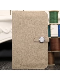Hermes Dogon Combine Wallet In Grey Leather RS01977