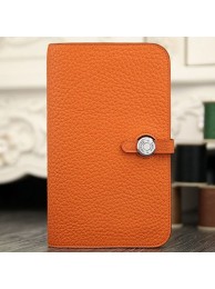 Hermes Dogon Combine Wallet In Orange Leather RS21640