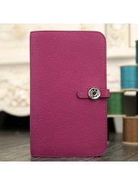 Hermes Dogon Combine Wallet In Purple Leather RS17601