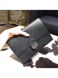 Hermes Jet Pochette Clutch Epsom Calfskin Bag Palladium Hardware Handstitched, Noir RS15894