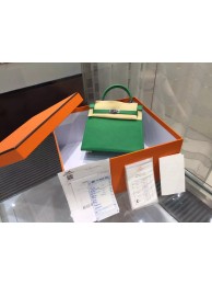 Hermes Kelly 25cm Epsom Calfskin Leather Palladium Hardware High Quality, Bambou RS09612