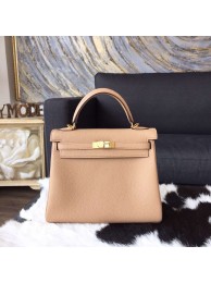 Hermes Kelly 25cm Togo Calfskin Bag Handstitched Gold Hardware, Tabac Camel CK24 RS02921