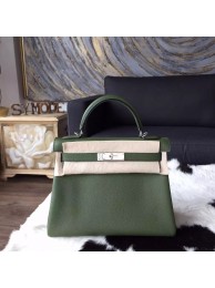 Hermes Kelly 28cm Togo Calfskin Original Leather Bag Handstitched Palladium Hardware, Canopee CKV6 RS00221