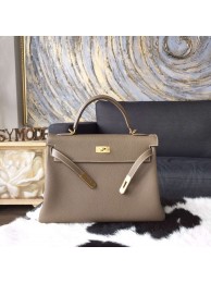 Hermes Kelly 32cm Togo Calfskin Bag Handstitched Gold Hardware, Etoupe CK18 RS18173