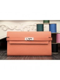 Hermes Kelly Longue Wallet In Crevette Clemence Leather RS11501