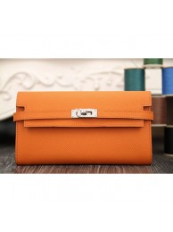 Hermes Kelly Longue Wallet In Orange Epsom Leather RS01801