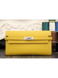 Hermes Kelly Longue Wallet In Yellow Epsom Leather RS13933