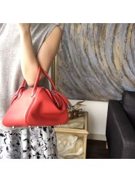 Hermes Lindy 26cm/30cm Swift Calfskin Bag Handstitched Palladium Hardware, Rose Jaipur T5 RS04757