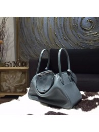 Hermes Lindy 26cm/30cm Taurillon Clemence Calfskin Bag Handstitched, Blue Orage Y7 RS21201