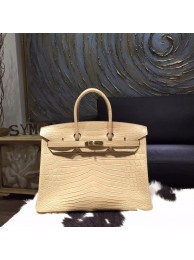 Hermes Matte Alligator Crocodile Birkin 35cm Gold Hardware Handstitched, Poussiere 1C RS02131