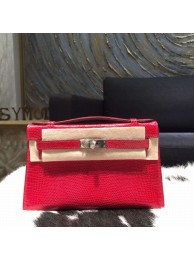 Hermes Mini Kelly Pochette 22cm Lizard Palladium Hardware, Moyen RS21090