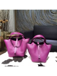 Hermes Picotin Lock Bag 18cm/22cm Taurillon Clemence Palladium Hardware Hand Stitched, Anemone P9 RS13629