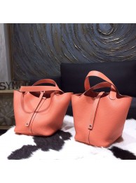 Hermes Picotin Lock Bag 18cm/22cm Taurillon Clemence Palladium Hardware Hand Stitched, Crevette L5 RS13314