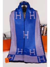 Hermes Wool Scarf Blue Grey RS17340
