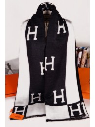 High Quality Replica Hermes Wool Scarf Black White RS03765