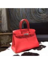 Hot Hermes Birkin 30cm Swift Calfskin Bag Handstitched Palladium Hardware, Rose Jaipur T5 RS03332