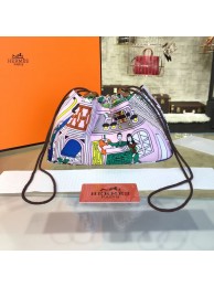 Imitation AAA Hermes Silk Fourbi Carre en Cravates GM Bag Insert with Gold Leather Fall/Winter 2016 Collection, Light Pink/White Multicolor RS11361