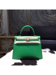 Imitation Best Hermes Kelly 28cm Epsom Calfskin Sellier Rigide Bag Handstitched Gold Hardware, Bambou 1K RS12099