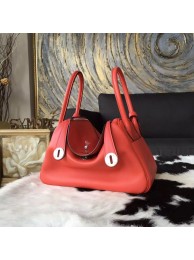 Imitation Best Hermes Lindy 26cm/30cm Swift Calfskin Bag Handstitched Palladium Hardware, Rose Jaipur T5 RS21365