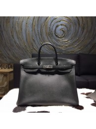 Imitation Hermes Birkin 40cm Epsom Calfskin Original Leather Bag Handstitched, Noir Black RS00135