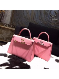 Imitation Hermes Kelly 25cm Epsom Calfskin Bag Handstitched, Rose Confetti 1Q RS15506