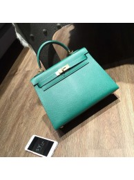 Imitation Hermes Kelly 28cm Epsom Calfskin Bag Handstitched Gold Hardware, Malachite Z6 RS14722