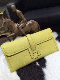 Knockoff 1:1 Hermes Jige Elan Clutch 29cm Epsom Calfskin Handstitched, Soufre C9 RS17695