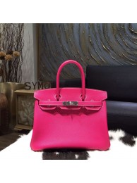 Knockoff Hermes Birkin 30cm Epsom Calfskin Bag Handstitched Palladium Hardware, Rose Tyrien E5 RS00141