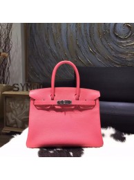 Knockoff Hermes Birkin 30cm Togo Calfskin Bag Handstitched Palladium Hardware, Rose Lipstick U5 RS03148