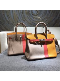 Knockoff Hermes Birkin Casaque 30cm Clemence/Swift Calfskin Leather Matte Silver Hardware Fully Handstitched Gris Tourterelle CK81/Moutarde 9U/Sanguine 9M RS08991