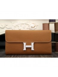 Replica Hermes Constance Wallet In Brown Epsom Leather RS15086