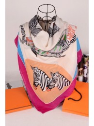 Replica Hermes Zebra Silk Scarf White RS17066